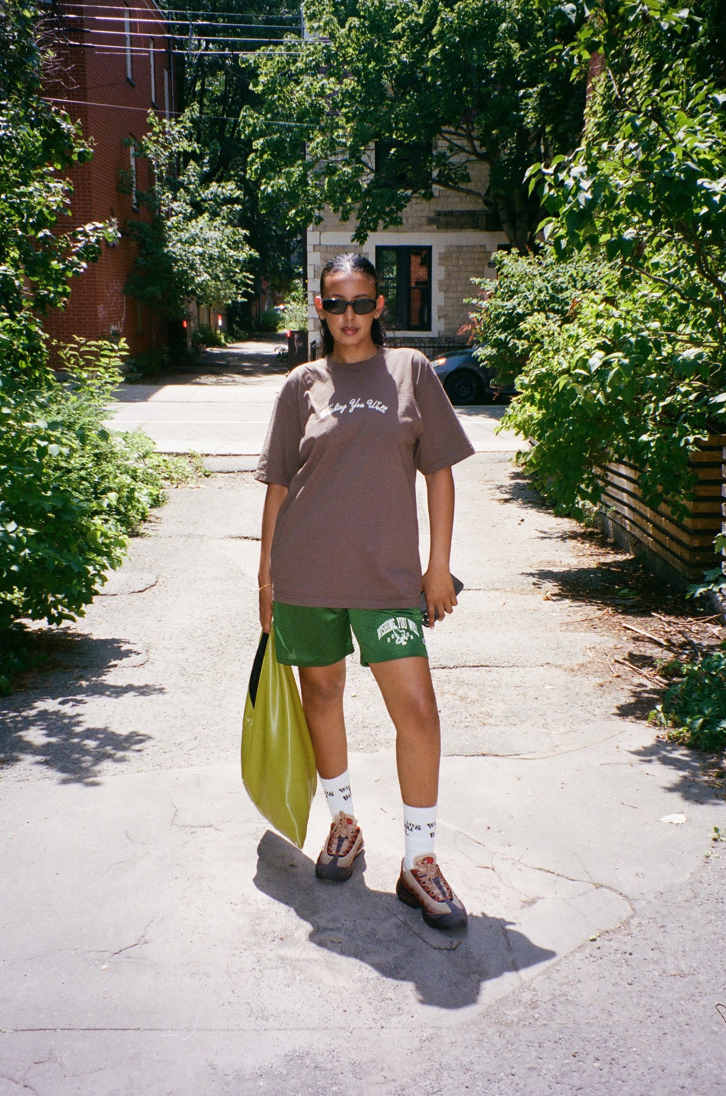WYW Chain Stitched Logo Tee (Mocha/Garment Dyed)