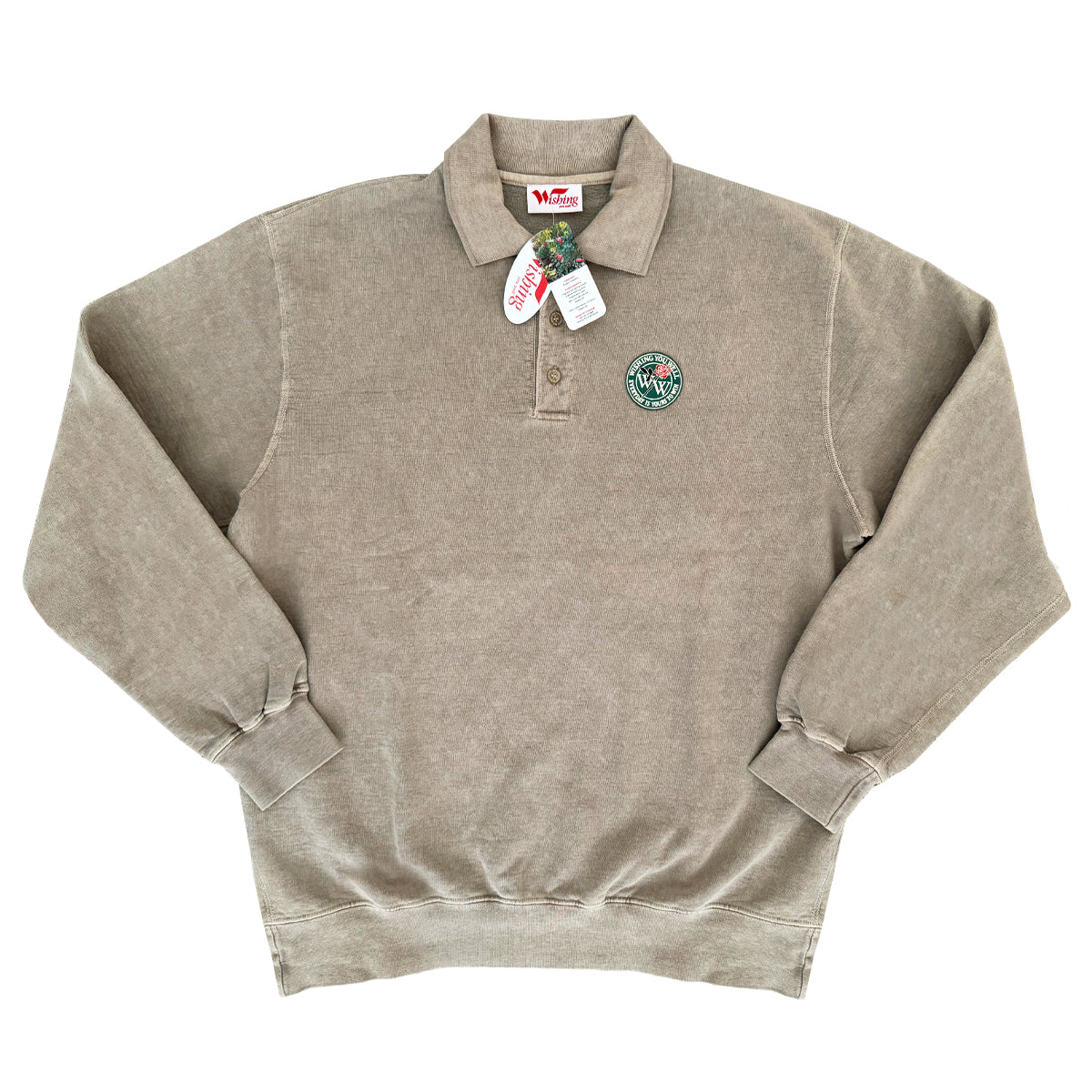 IVY ROSE RUGBY CREWNECK SWEATER (SANDSTONE/GARMENT DYED)
