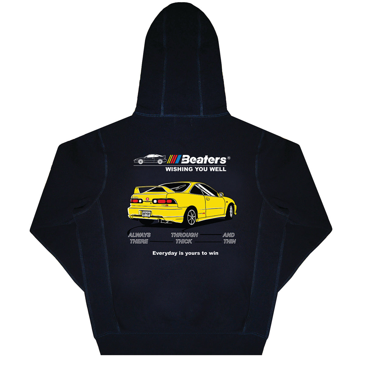 BEATERS HOODIE ('97 YELLOW ACURA INTEGRA/NAVY)