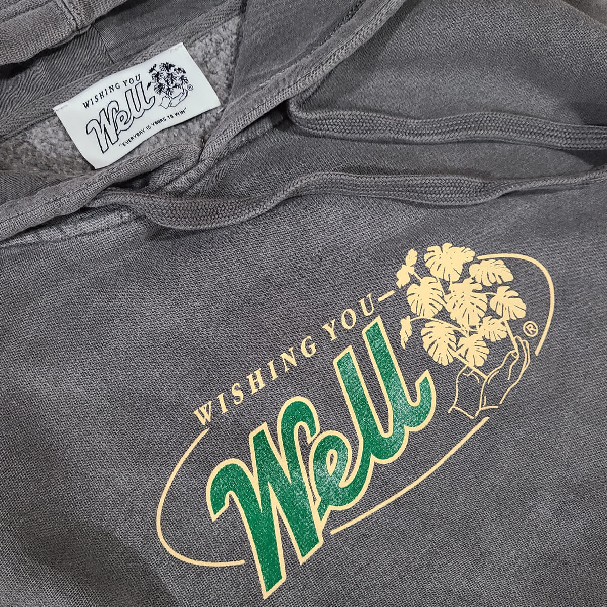 WYW LOGO HOODIE (WASHED PEPPER/GARMENT DYED)