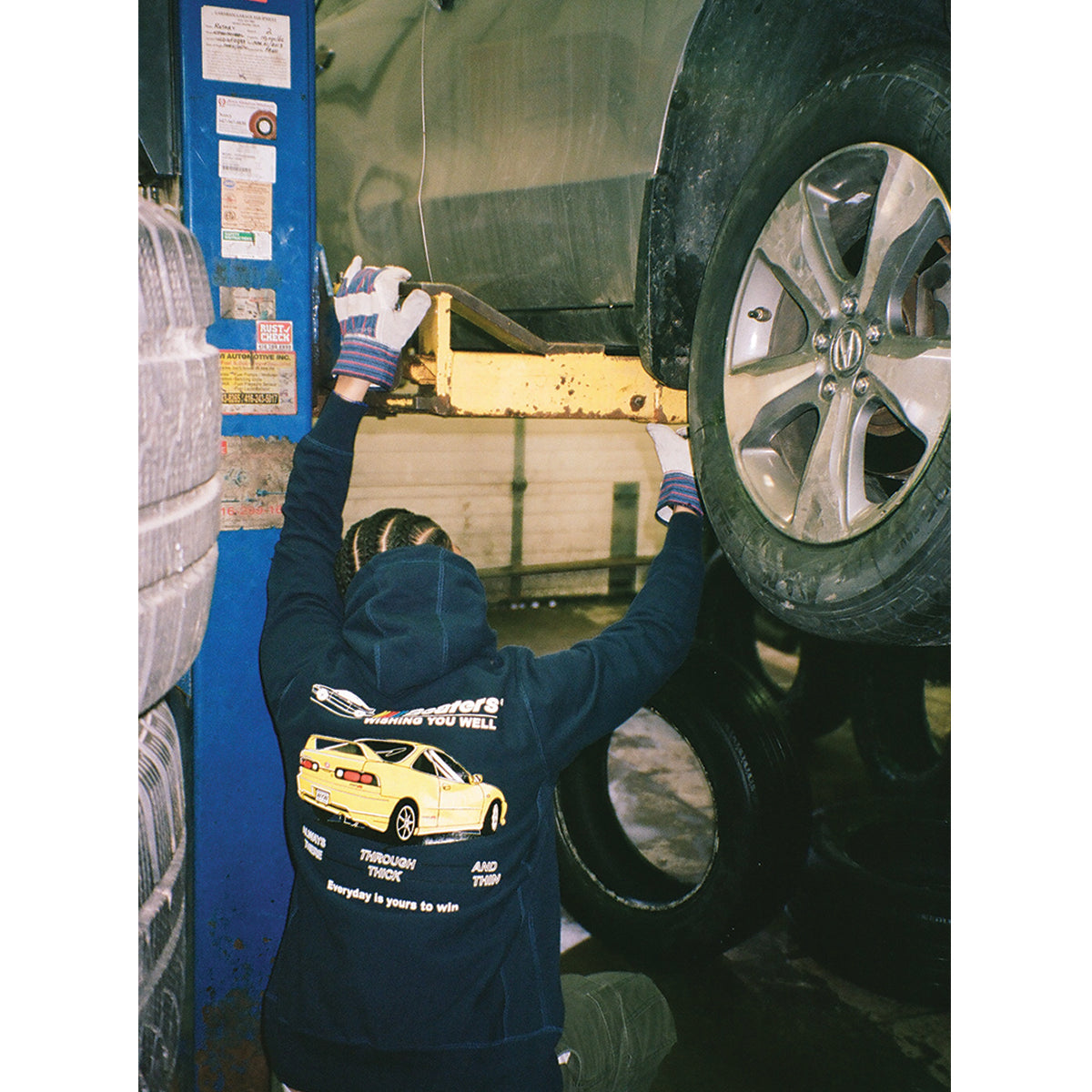 BEATERS HOODIE ('97 YELLOW ACURA INTEGRA/NAVY)