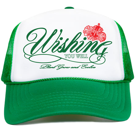 SCRIPT TRUCKER HAT (KELLY GREEN)