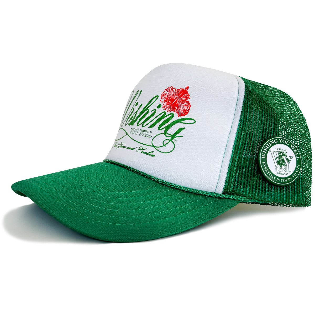 SCRIPT TRUCKER HAT (KELLY GREEN)