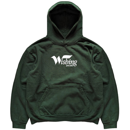 WYW EMBROIDERED LOGO PULLOVER HOODIE (IVY GREEN/GARMENT DYED)