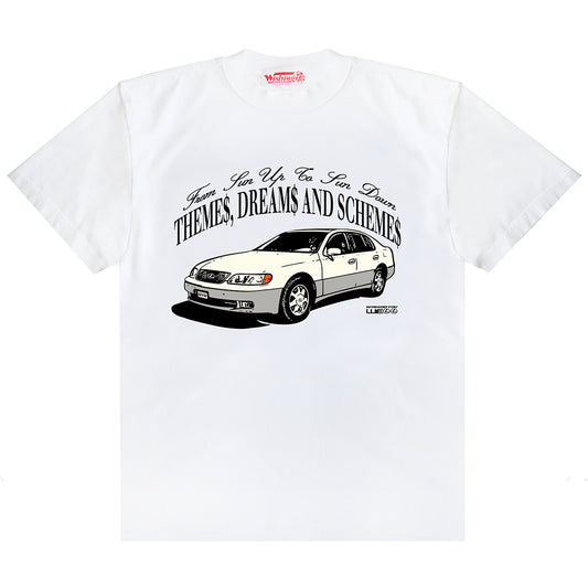 THEMES, DREAMS AND SCHEMES (93'LEXUS GS 300 REVERSE TEE/GARMENT DYED WHITE)