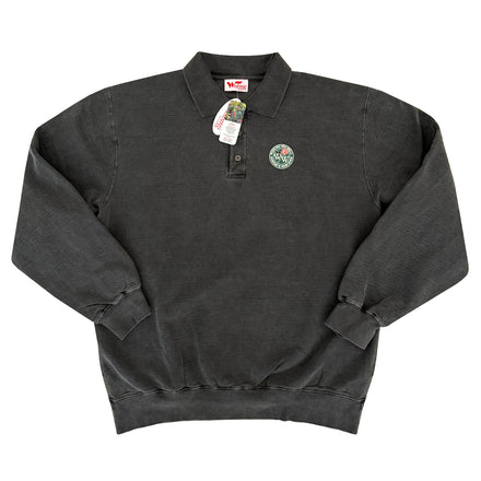 IVY ROSE RUGBY CREWNECK SWEATER (COAL/GARMENT DYED)
