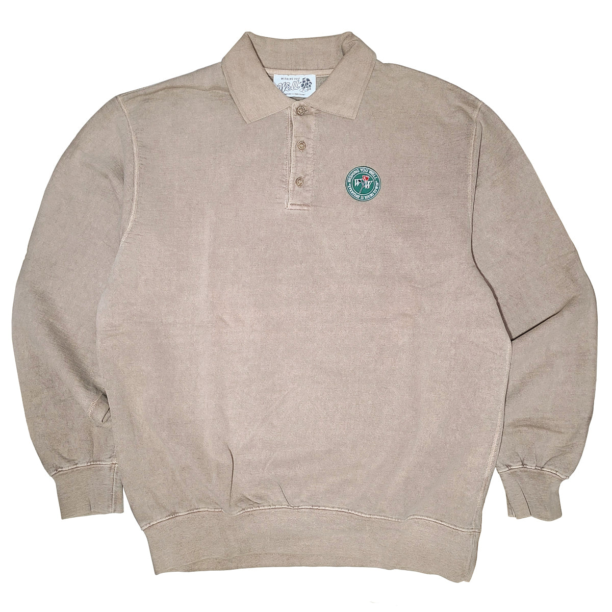 IVY ROSE RUGBY CREWNECK SWEATER (SANDSTONE/GARMENT DYED)